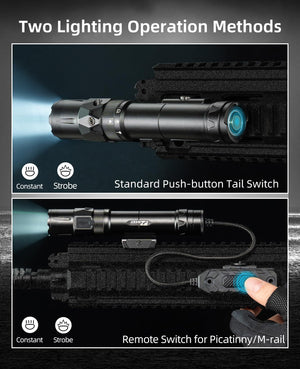 EZshoot Bright Tactical Flashlight with Two Lighting Operation Methods - Constant Mode and Strobe Mode