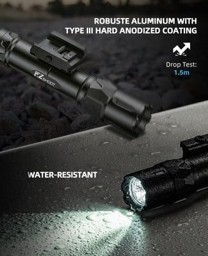 EZshoot Waterproof Tactical Flashlight is Made of Robuste Aluminum with Type Three Hard Anodized Coating