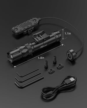 Product Size of EZshoot Best Flashlight Laser Combo for AR-15 with USB Charging