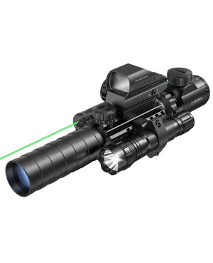 EZshoot 5-in-1 Dual Illuminated Scope Combo with Light and Green Laser