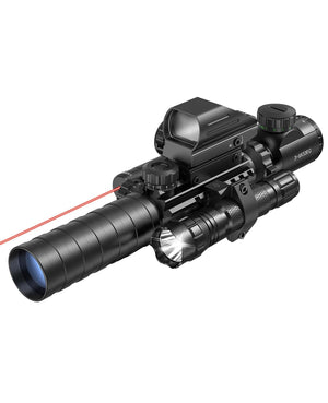 EZshoot 5-in-1 Red Green Dot Rifle Scope Combo with Light and Red Laser