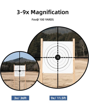 EZshoot Best Rifle Scope with 3-9x Magnification - FOV @ 100 Yards of Long Range SFP Scope