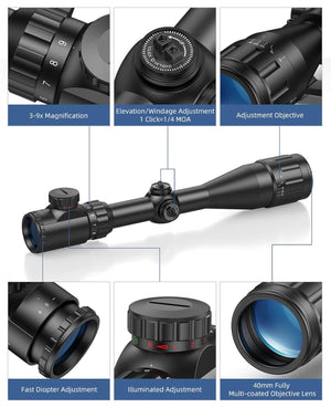 Product Structure of EZshoot Best SFP Scope with 3-9x Magnification and Illuminated Adjustment