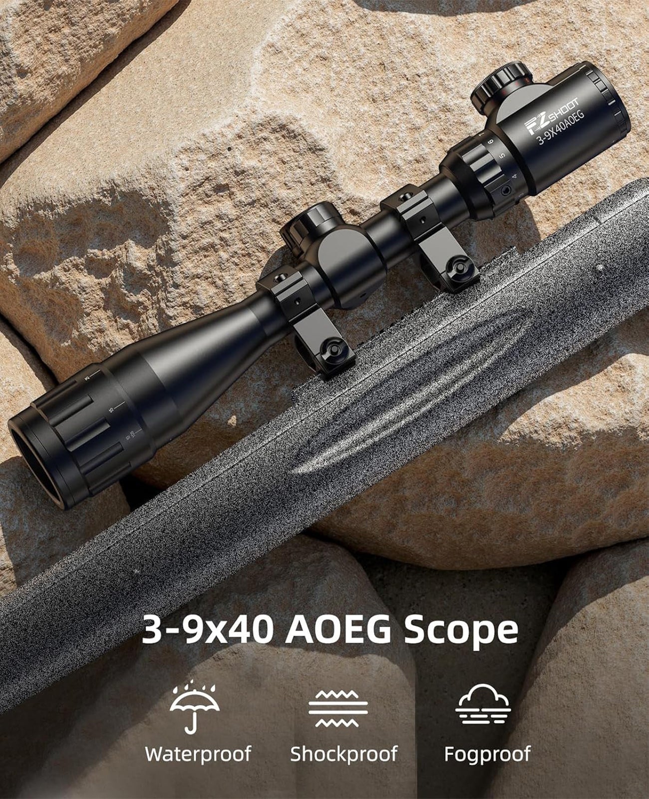 EZshoot Best Rifle Scope - 3-9x40 AOEG Scope with Waterproof, Shockproof and Fogproof Fucntions
