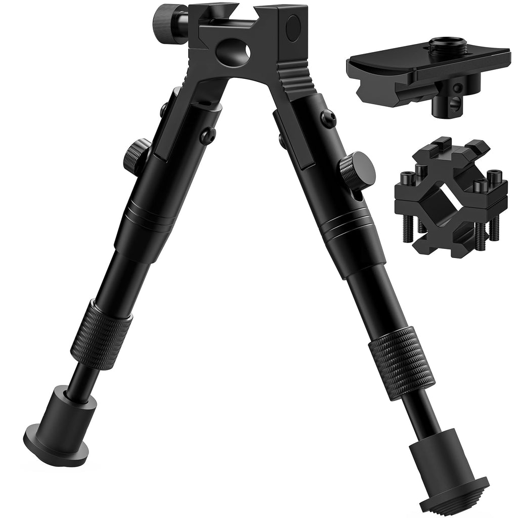 EZshoot 3-in-1 Rifle Bipod with Swivel Stud Adapter Barrel Clamp Adapter