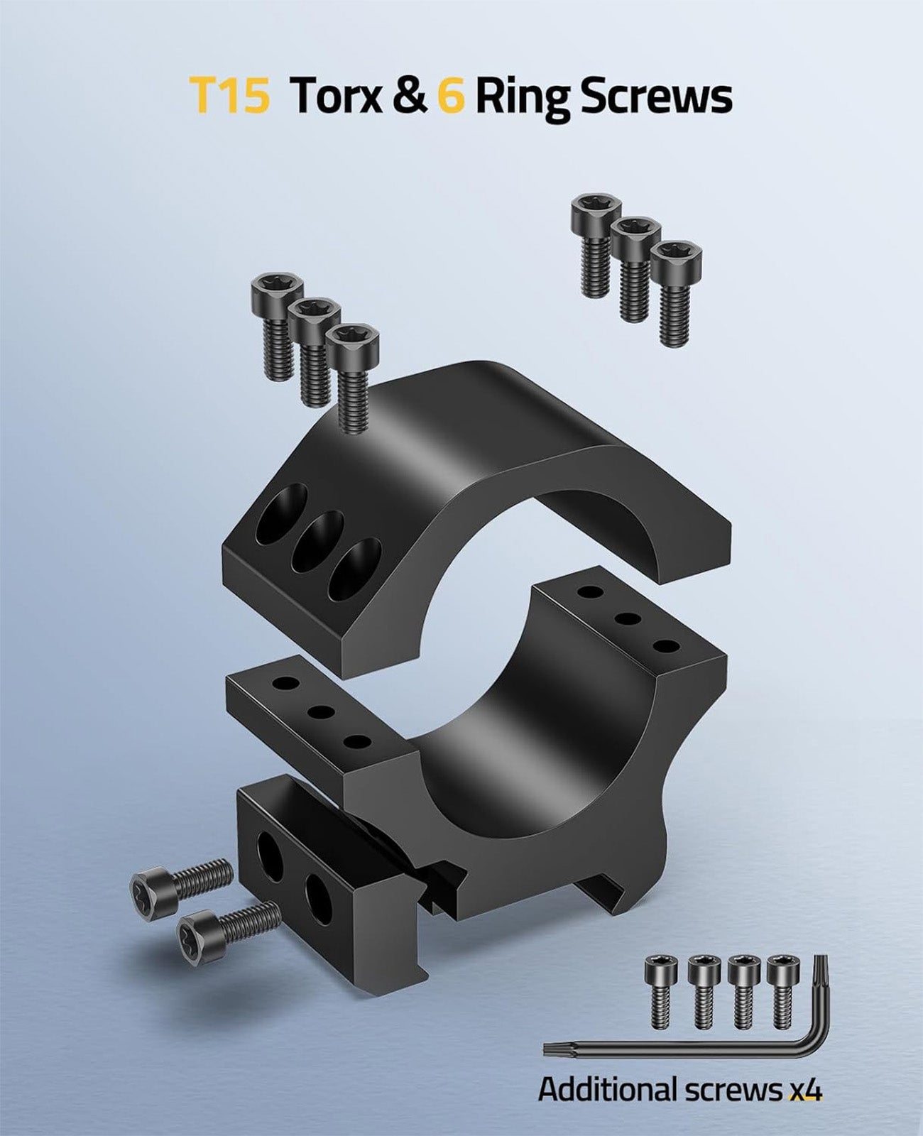 EZshoot 30mm Scope Rings Mount for Picatinny Rails - 2 Pieces
