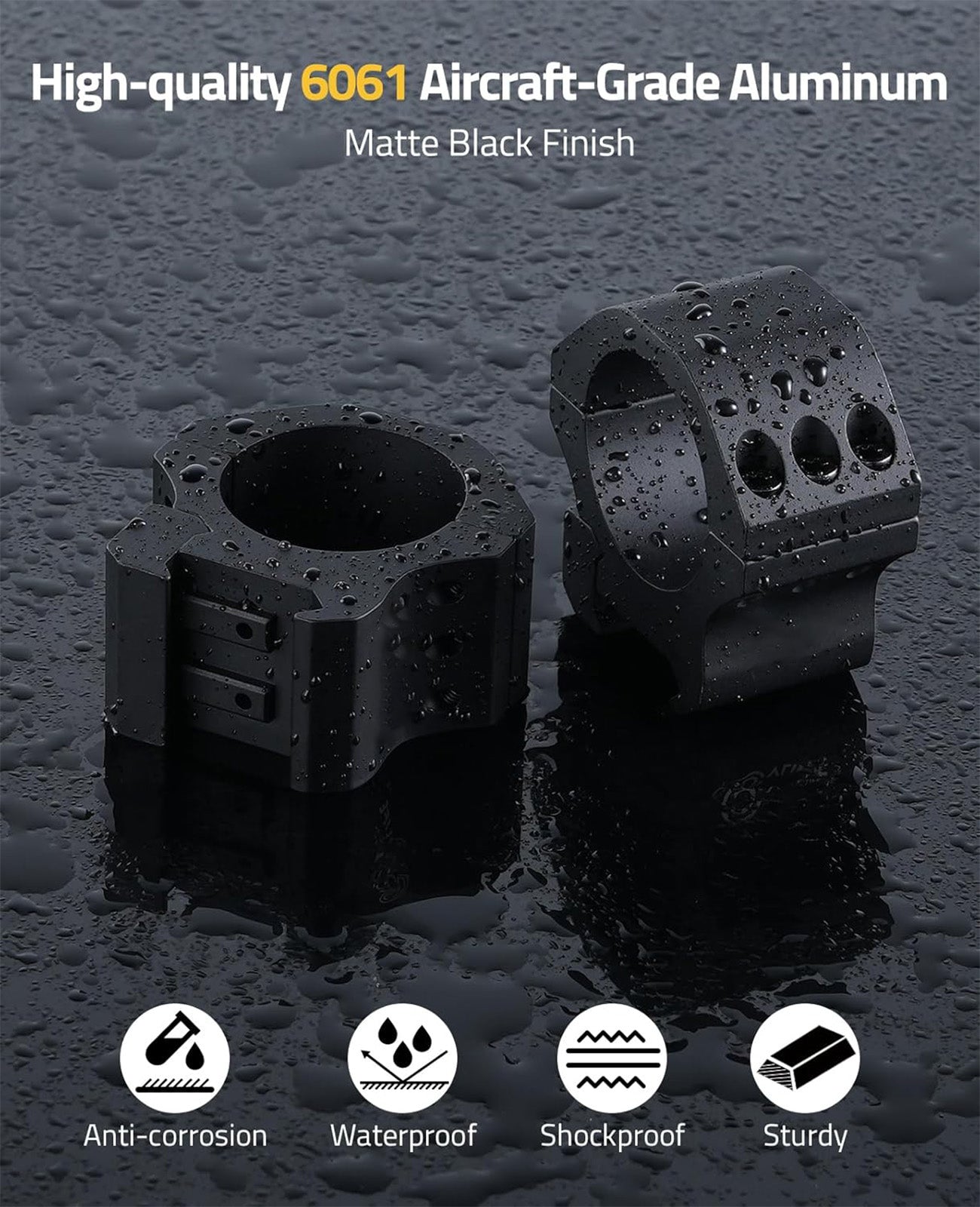 EZshoot 30mm Scope Rings Mount for Picatinny Rails - 2 Pieces