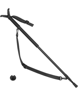 EZshoot 33.1 to 74.8 Inches Adjustable Shooting Stick with V Yoke Rest - Black Color