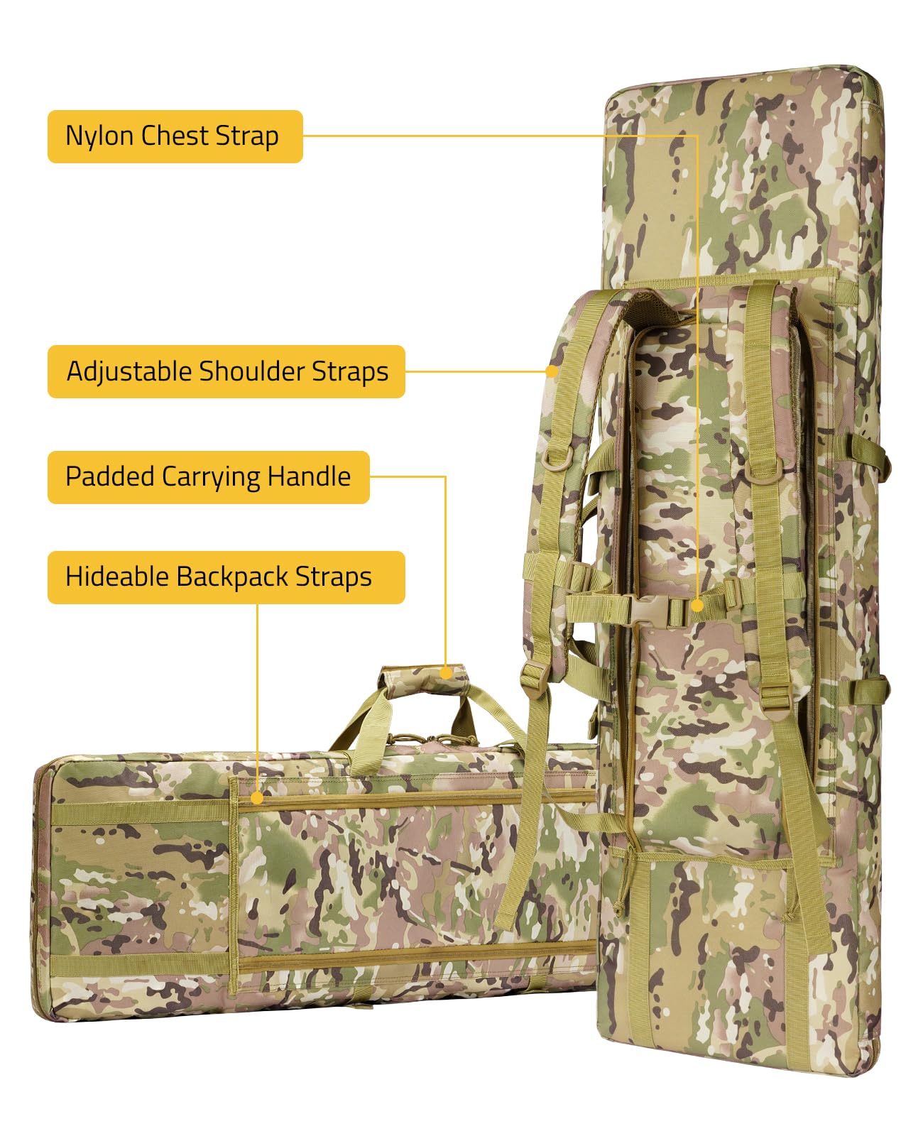 EZshoot 36" 42" 46" Soft Rifle Backpack Tactical Double Long Gun Bag