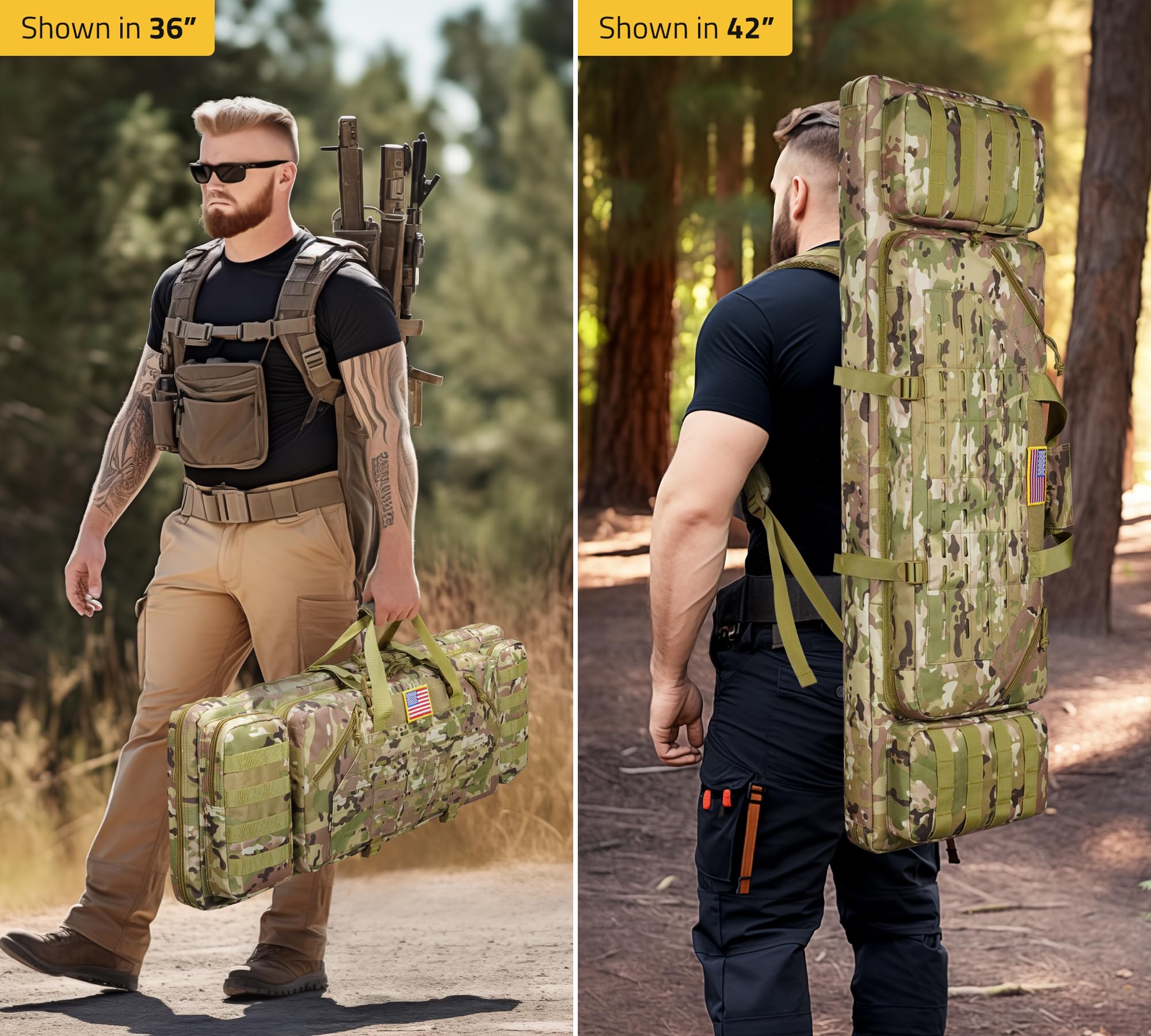 EZshoot 36" 42" 46" Soft Rifle Backpack Tactical Double Long Gun Bag