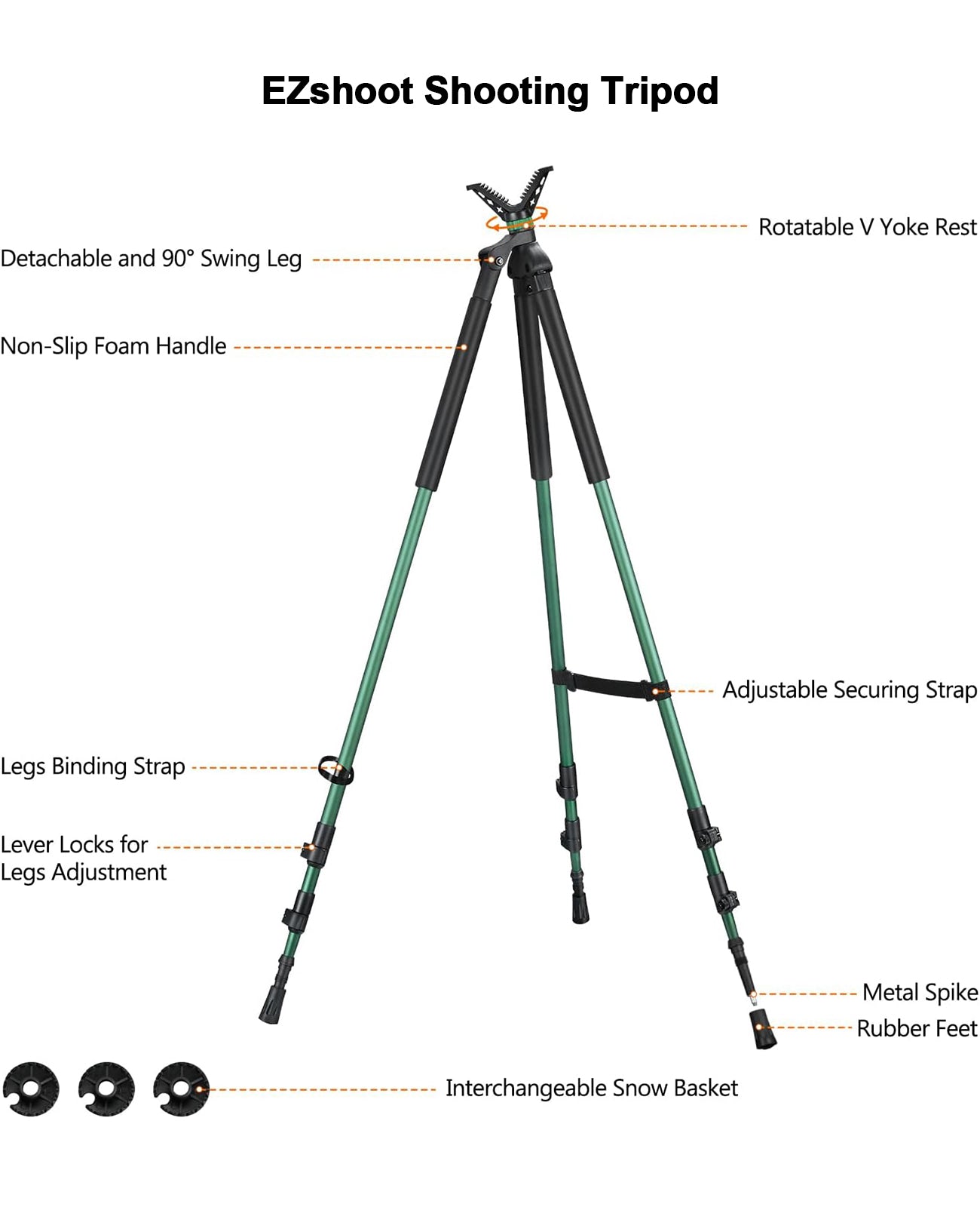 Product Structure of EZshoot Best Shooting Tripod for AR Rifles