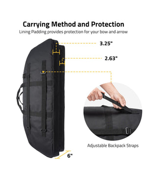 EZshoot 37 Inches Compound Bow Case Soft Bow Bag Compact Arrow Case