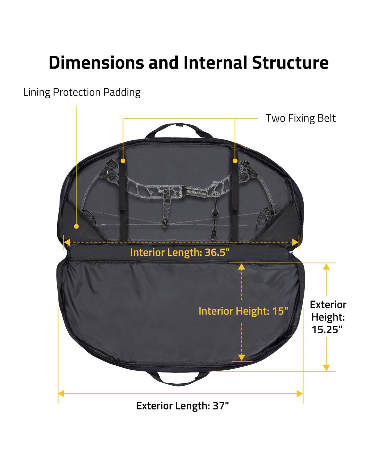 EZshoot 37" Compound Bow Case Soft Bow Bag Compact Arrow Case