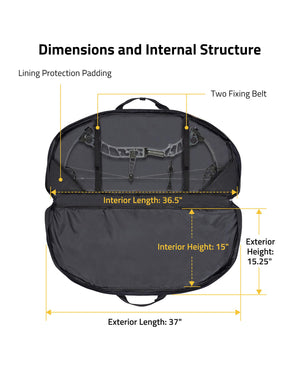 EZshoot 37 Inches Compound Bow Case Soft Bow Bag Compact Arrow Case