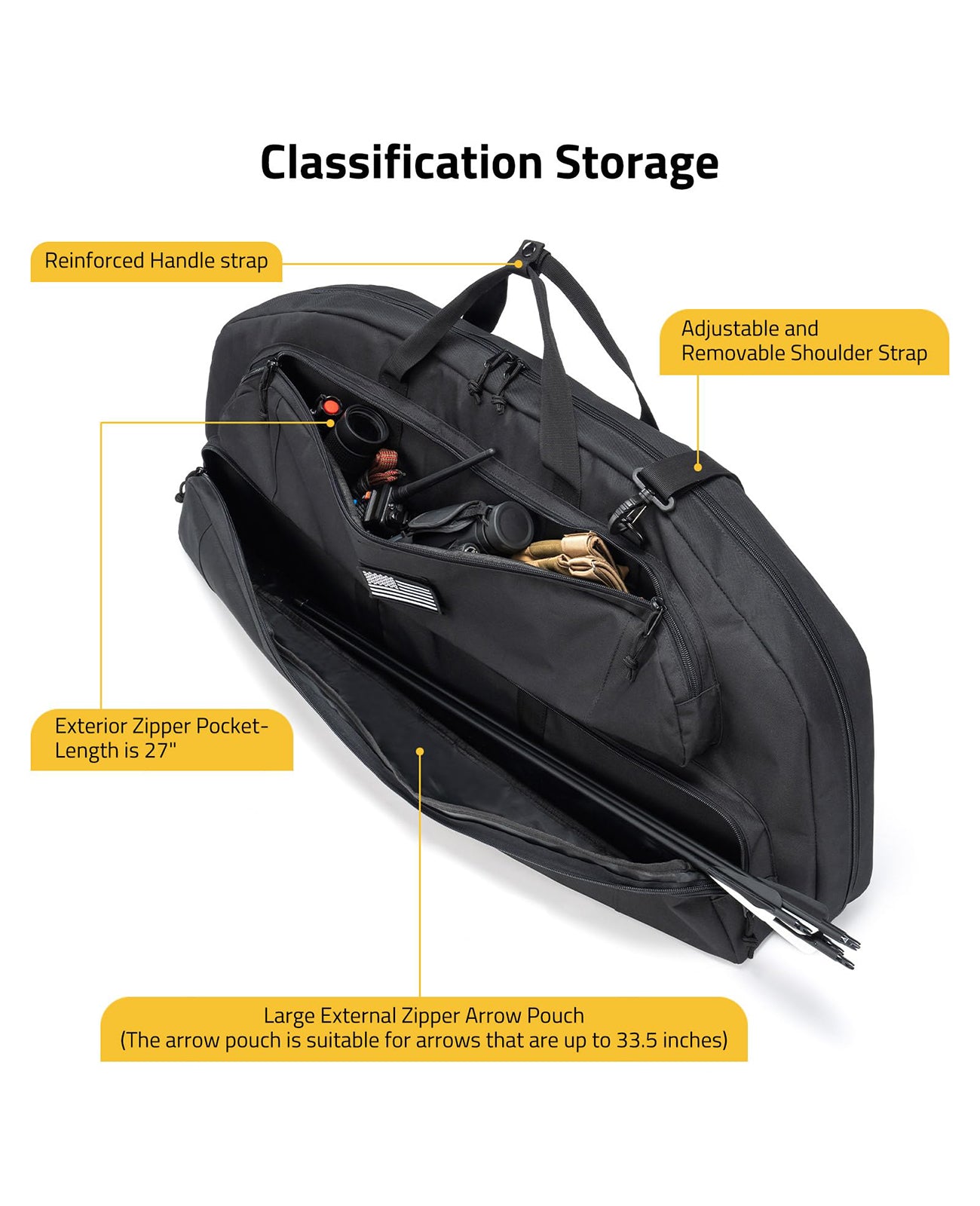 EZshoot 37" Compound Bow Case Soft Bow Bag Compact Arrow Case