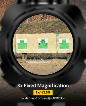 EZshoot Prism Tactical Rifle Scope with 3x Fixed Magnification - Wide Field of View