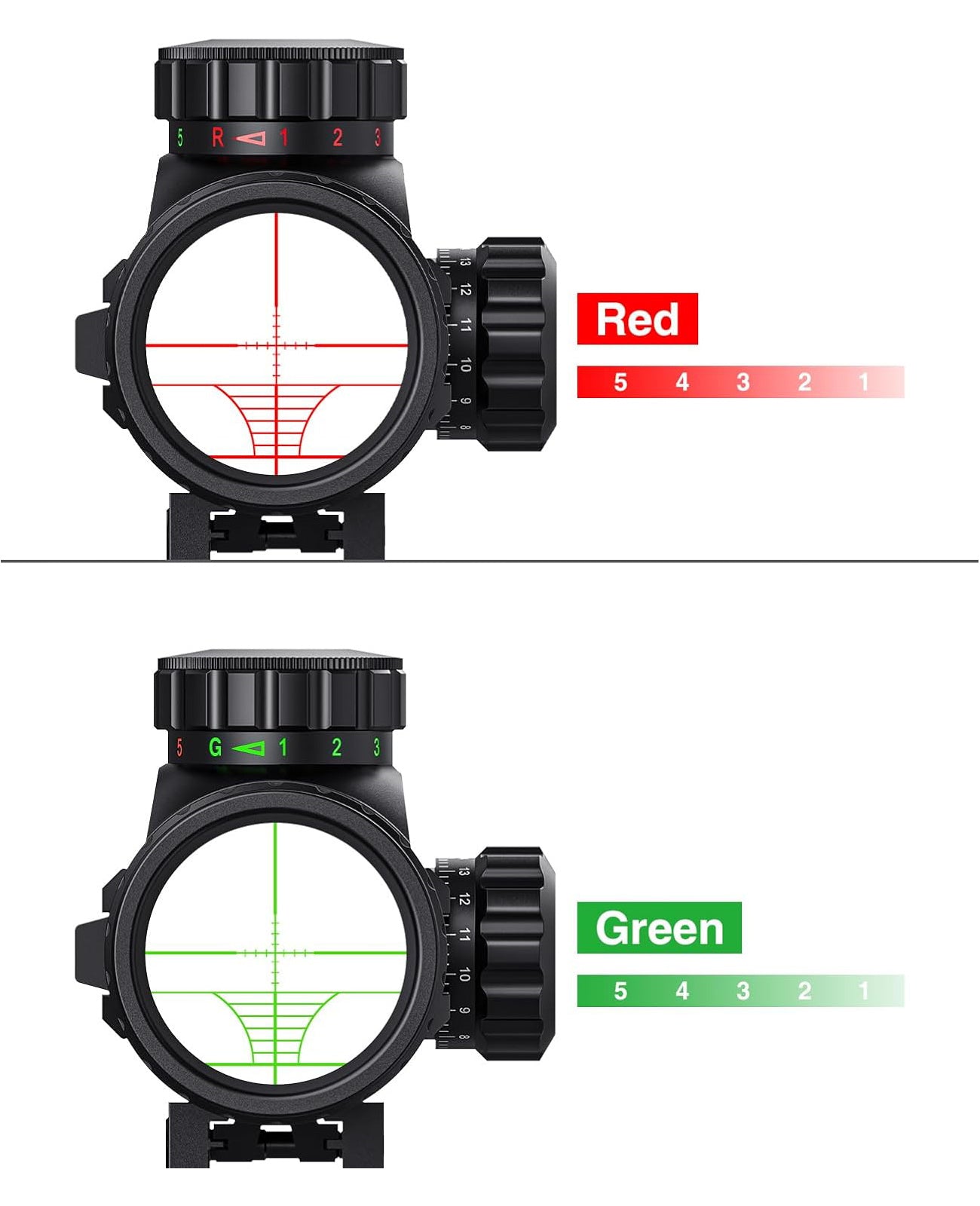 EZshoot Best Scope Combo for AR-15 Rifles with Red and Green Reticles
