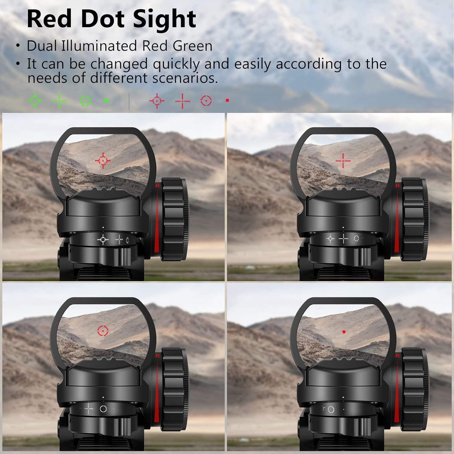 EZshoot Best Scope Combo with Multiple Illuminated Reticles for AR Rifles