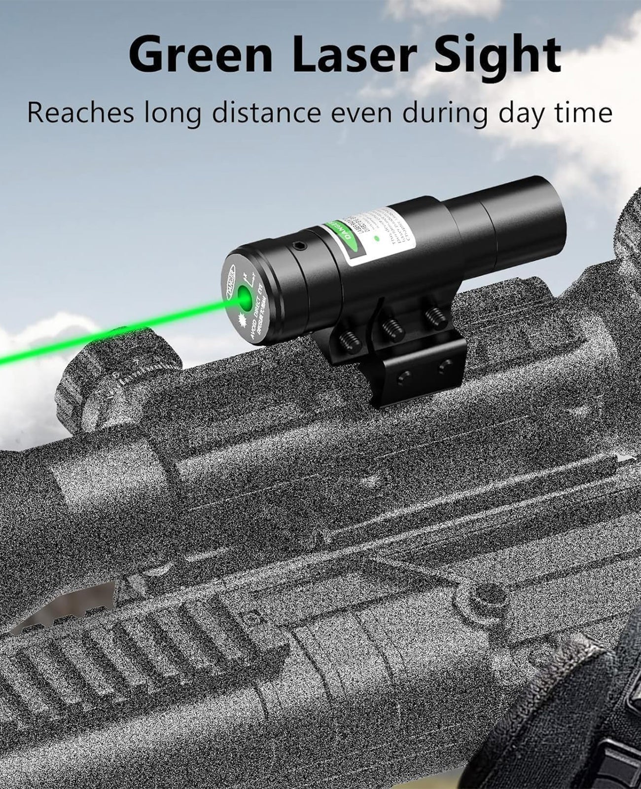 EZshoot Best Rifle Scope Combo with Bright and Accurate Green Laser Sight