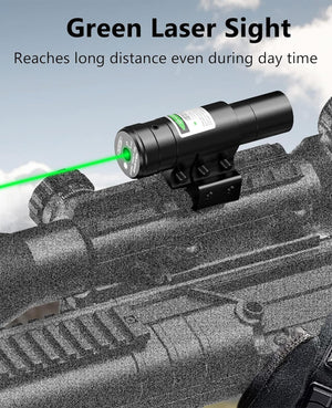 EZshoot Best Rifle Scope Combo with Bright and Accurate Green Laser Sight