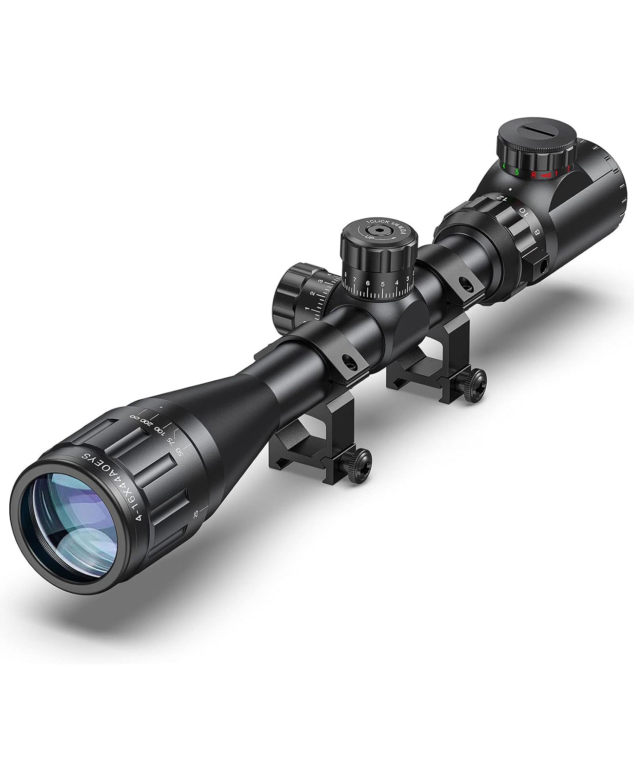 EZshoot 4-16x44 Rifle Scope with Locking Turret, Sunshade and 20mm Picatinny Mount