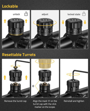 EZshoot Best Rifle Scope for AR-15 with Lockable and Resettable Turrets