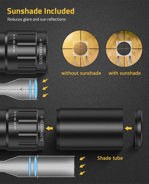 EZshoot Best Illuminated Scope for AR-15 with Sunshade Tube - Reduces Glare and Sun Reflections