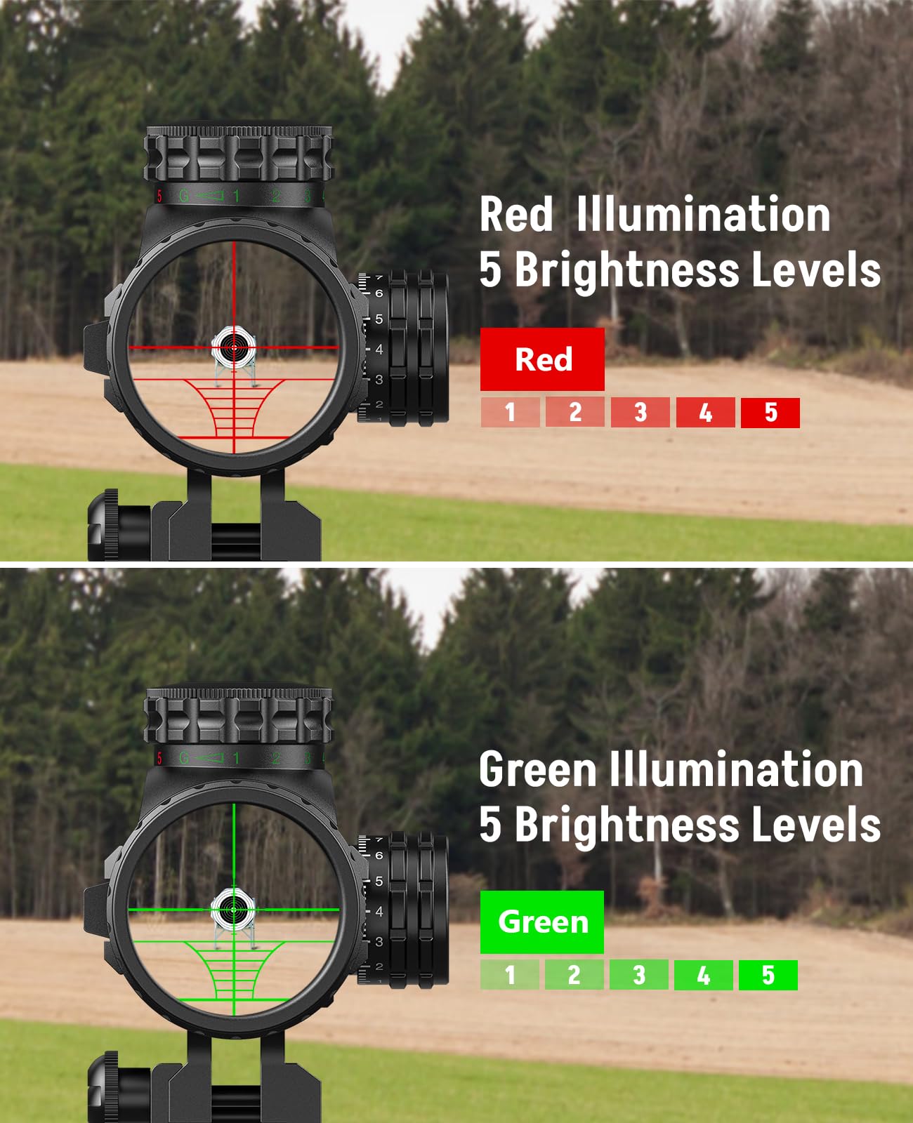 EZshoot 4-16x50 Dual Illumination AO Rifle Scope with 5 Brightness Levels