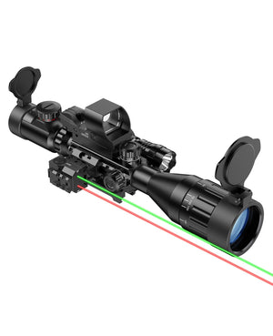 EZshoot 4-16x50 AO scope Combo with Dual Laser Sight - Best Scope for AR-15 Hunting