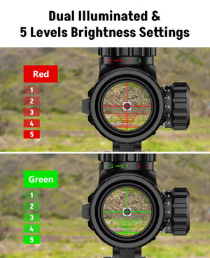 EZshoot 4-16x50 AO Rifle Scope with Dual Illuminated and 5 Levels Brightness Settings