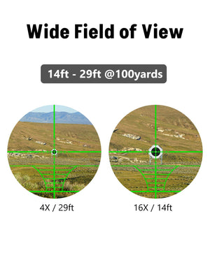 EZshoot 4-16x50 AO Rifle Scope with Wide Field of View - Best Scope for AR-15 Hunting