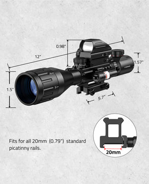4-16x50AO Tactical Rifle Scope for 20mm Picatinny Rails