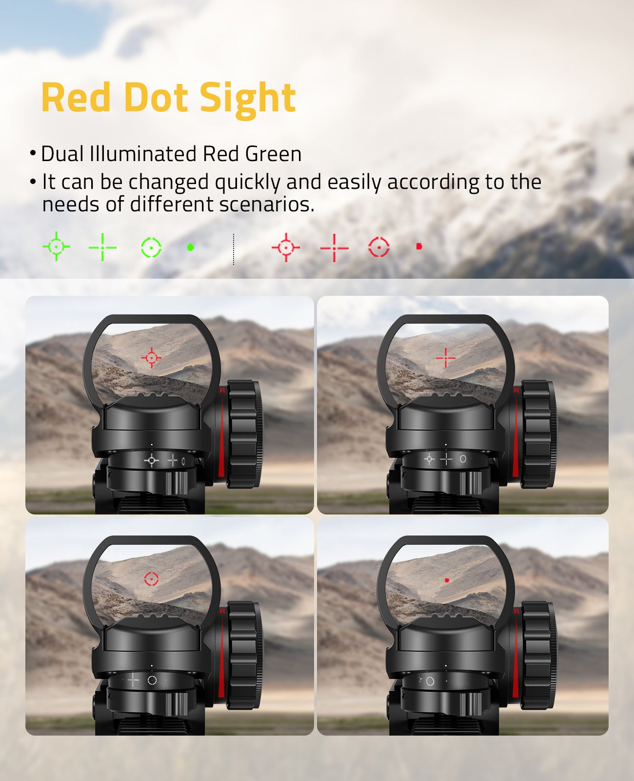 Tactical Rifle Scope with Red Dot Sight Combo