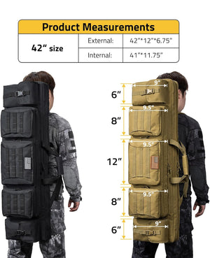 EZshoot 42 Inches Soft Rifle Case Double Long Gun Bag for Outdoor Hunting Shooting