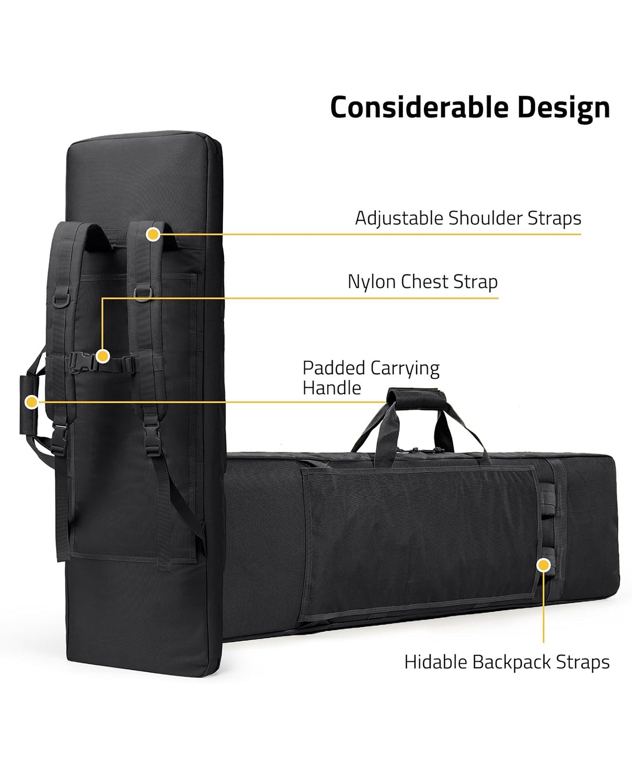 EZshoot 42" Soft Rifle Case Double Long Gun Bag for Outdoor Hunting Shooting