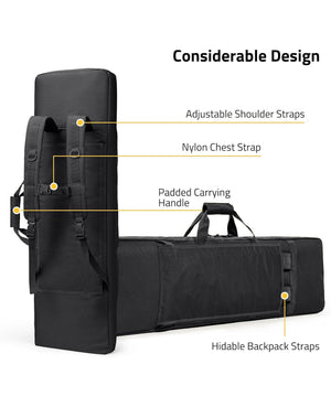 EZshoot 42 Inches Soft Rifle Case Double Long Gun Bag for Outdoor Hunting Shooting