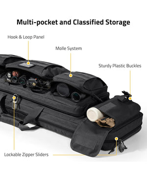 EZshoot 42" Soft Rifle Case Double Long Gun Bag for Outdoor Hunting Shooting