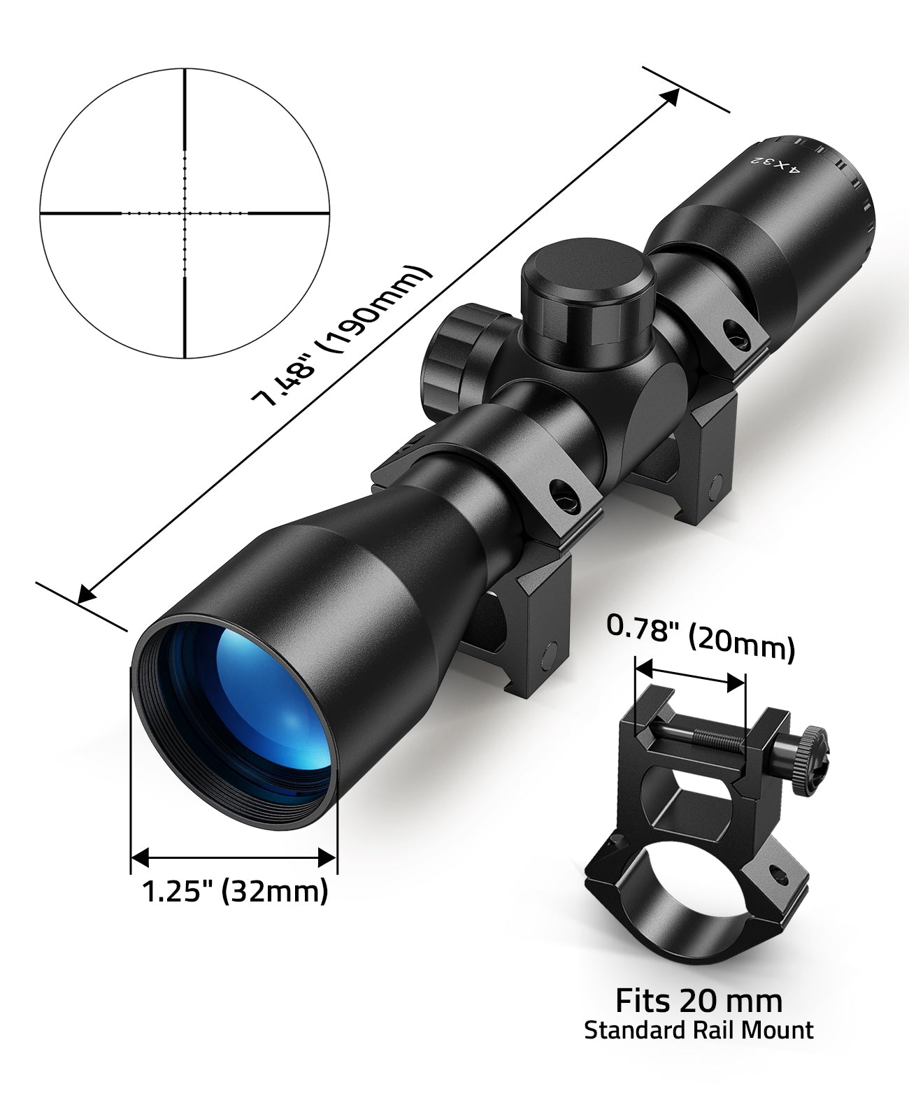 Rifle Scope for Hunting Size Details