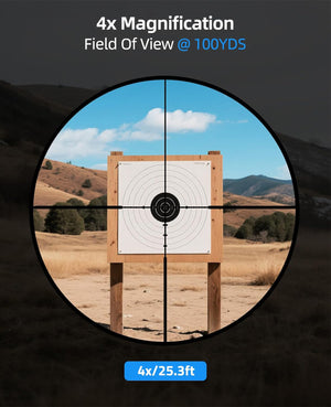EZshoot Best Rifle Scope with Wide Field of View - 4x Magnification