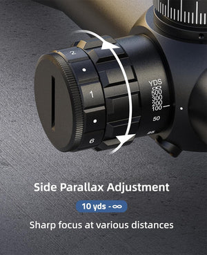 EZshoot 5-25x26 FFP Scope for AR-15 Rifles with Side Parallax Adjustment - Sharp Focus at Various Distances