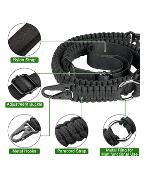 Adjustable 2 Point Sling with Metal Hooks and Paracord strap