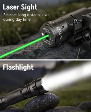 EZshoot 6-24x50 AO Rifle Scope Combo with Laser Sight and Flashlight