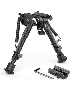 Black Carbon Fiber Bipod with Picatinny Rail Adapter Best Bipod for AR15
