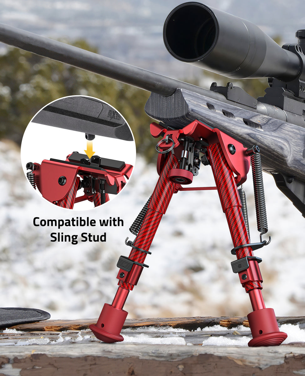 EZshoot 6-9 Inches Carbon Fiber Bipod with Picatinny Rail Adapter