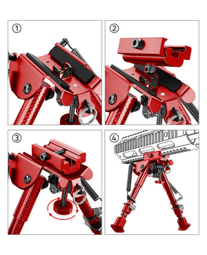 Red carbon fiber bipod install guide AR15 Bipod