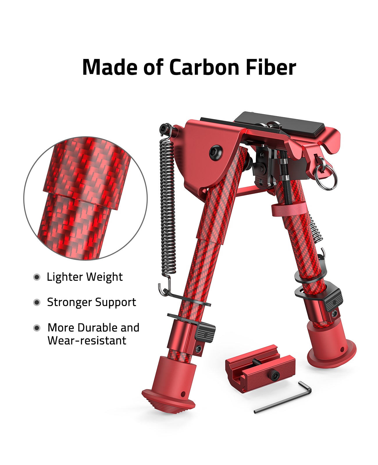 Lightweight and Durable Carbon Fiber Bipod for Shooting