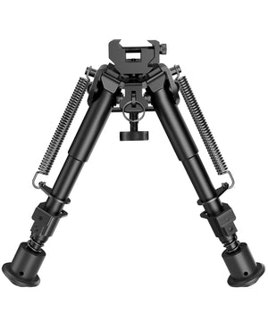EZshoot 6-9 Inches Picatinny Bipod with Adjustable Spring Return - Black Color