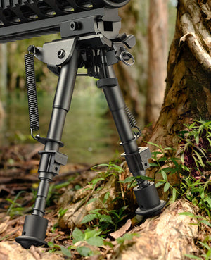 EZshoot 6-9 Inches Stable and Sturdy Bipod with Picatinny Adapter and Adjustable Spring Return