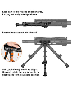 EZshoot Foldable Rifle Bipod for M Rail - Best Bipod for Shooting