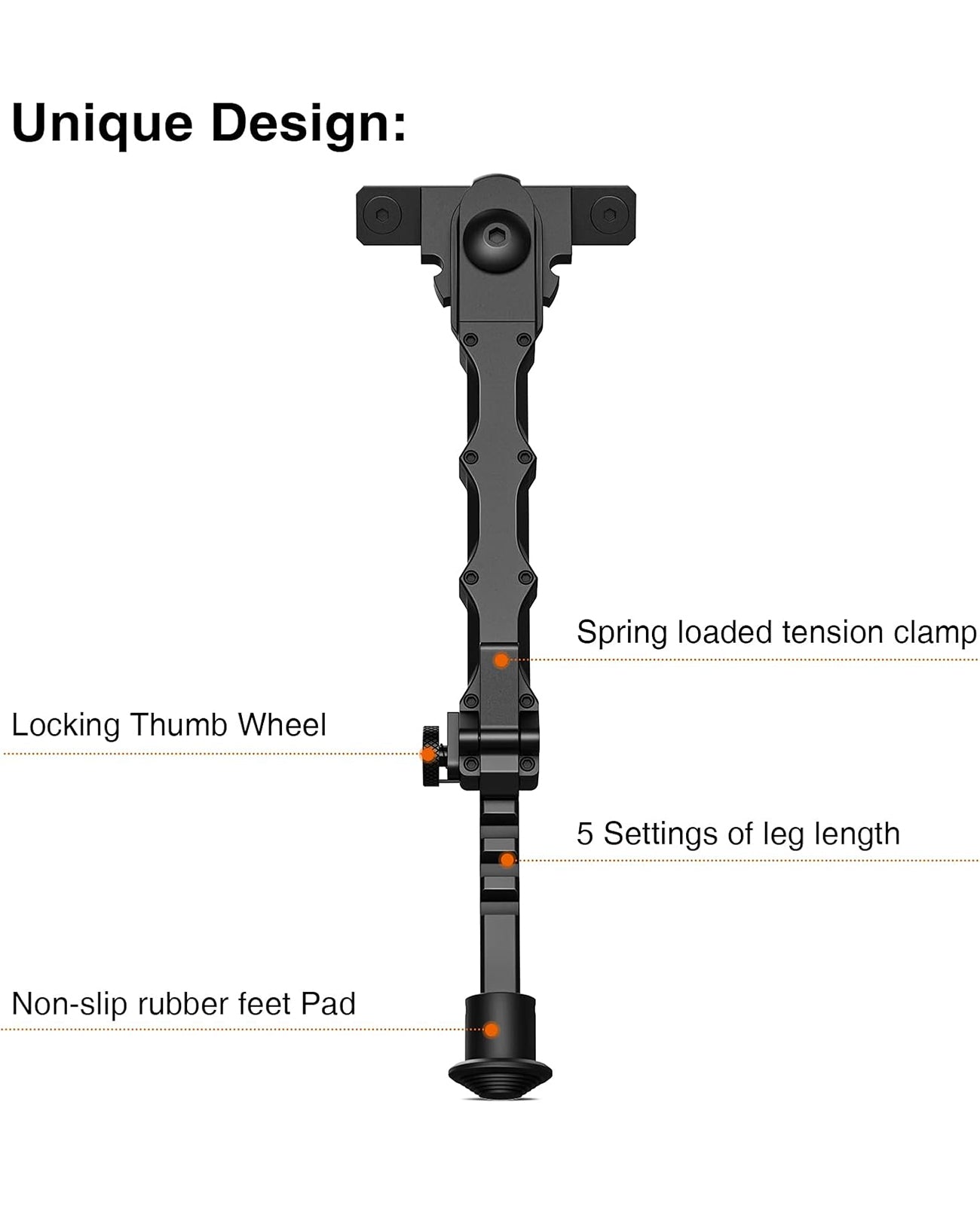 EZshoot 7.5-9 Inches Rifle Bipod Adjustable Compatible with M-Rail